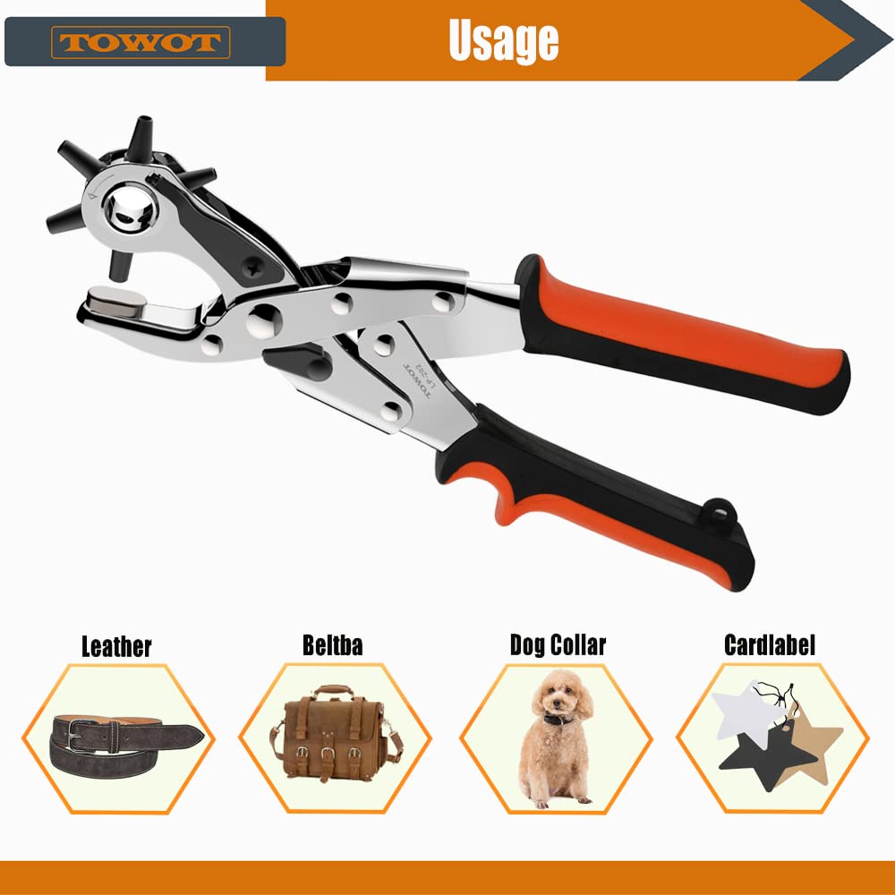 Detalle 2 de TOWOT Belt Hole Puncher Kit 6-hole rotary