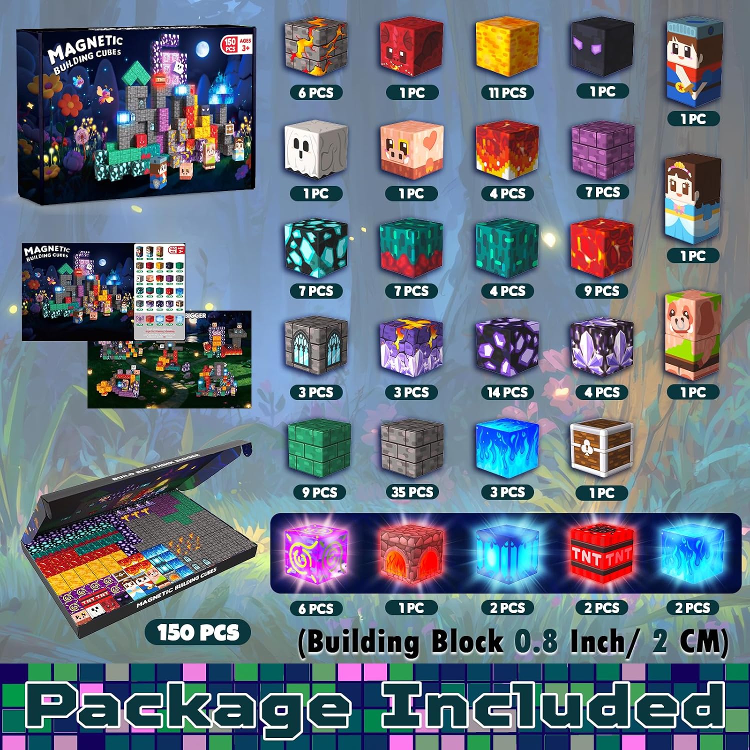 Detalle 2 de Magnetic Blocks 150 PCS Build Kit
