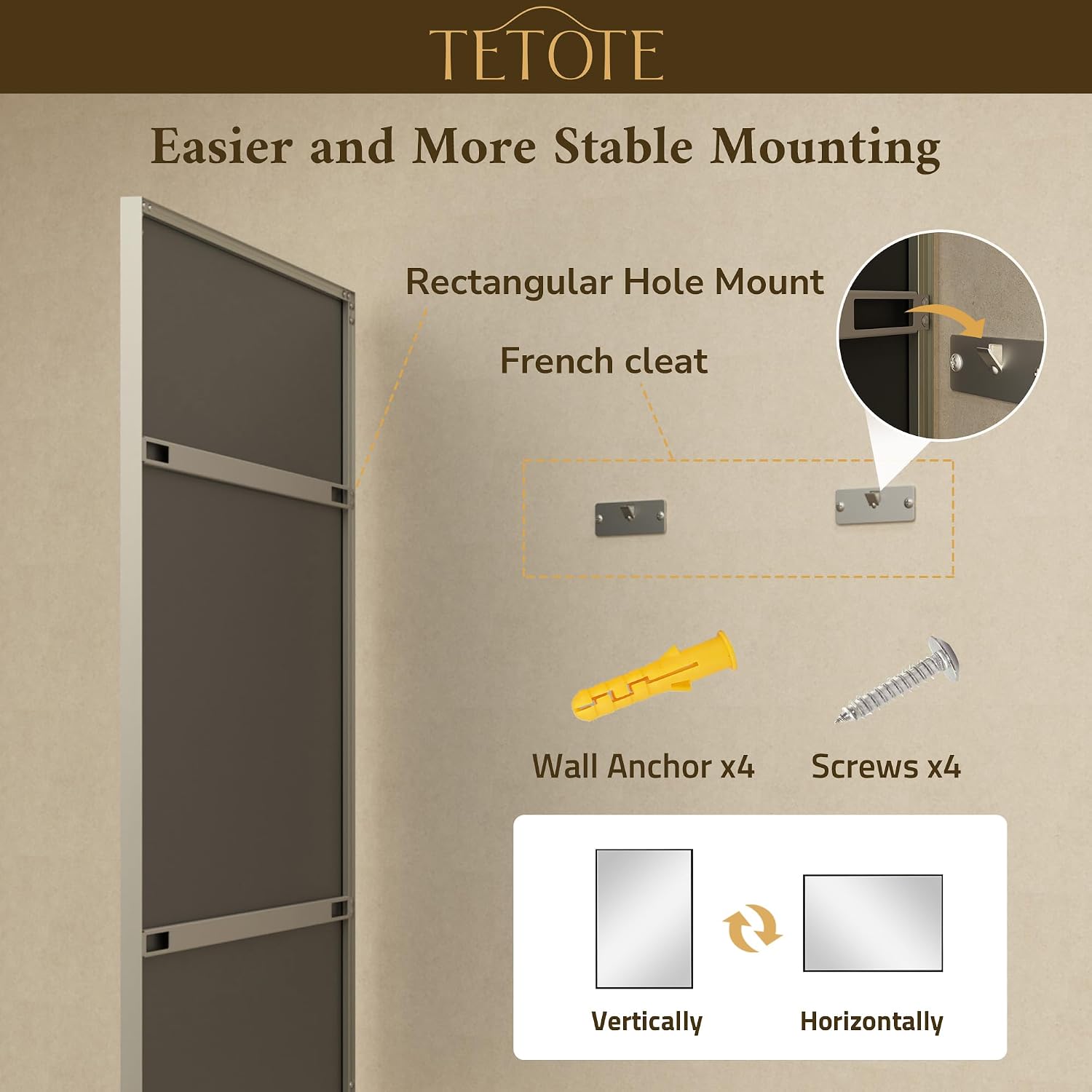Thumbnail 6 de TETOTE Brushed Nickel Bathroom Mirror 24 x 30