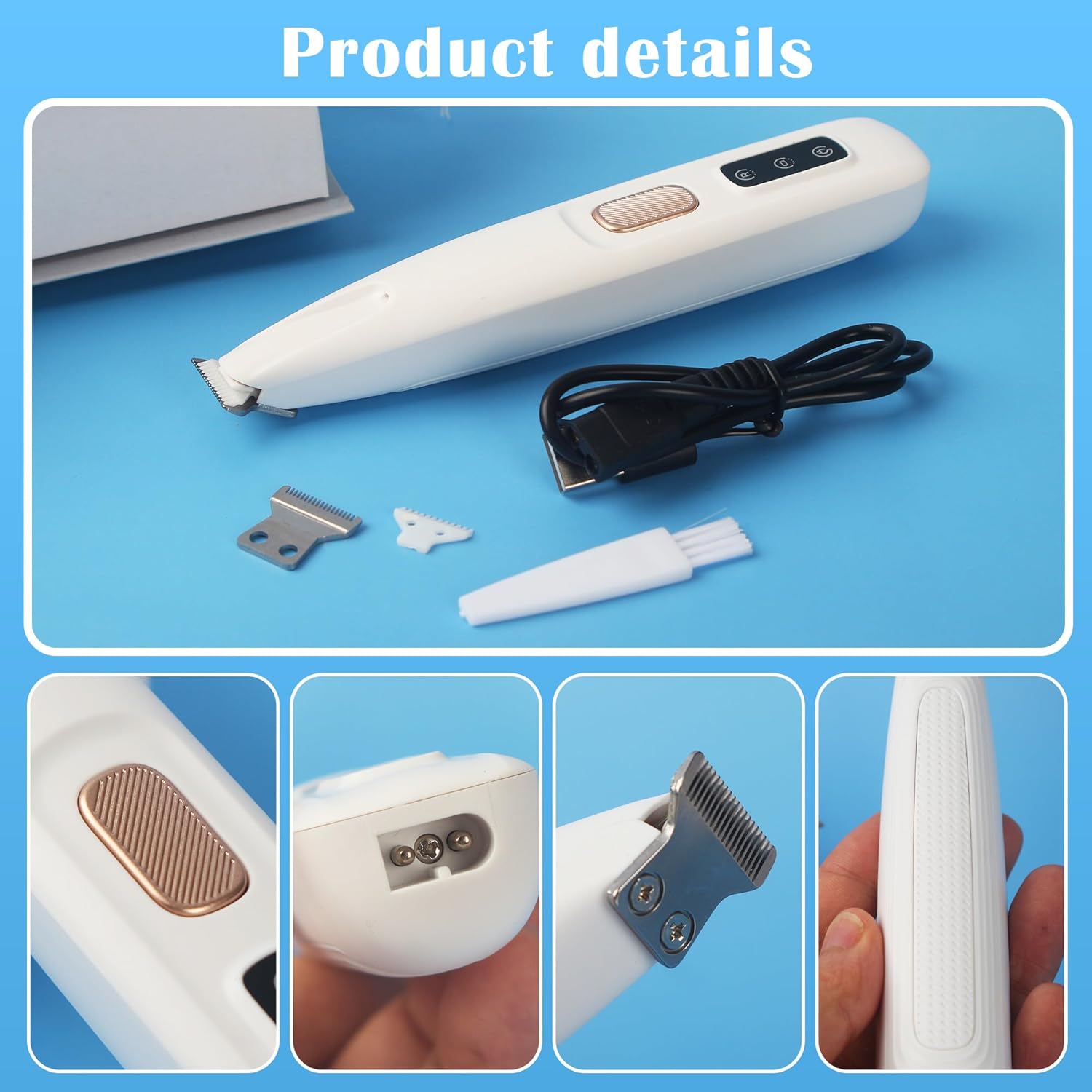 Thumbnail 6 de PawTrim Pro Tondeuse LED silencieuse sans fil USB rechargeable étanche pour chiens et chats