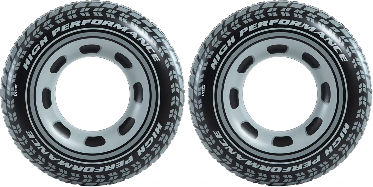 Thumbnail 6 de Intex Giant Tyre Swim Ring 91cm – Inflatable Car Tyre Print Pool Tube