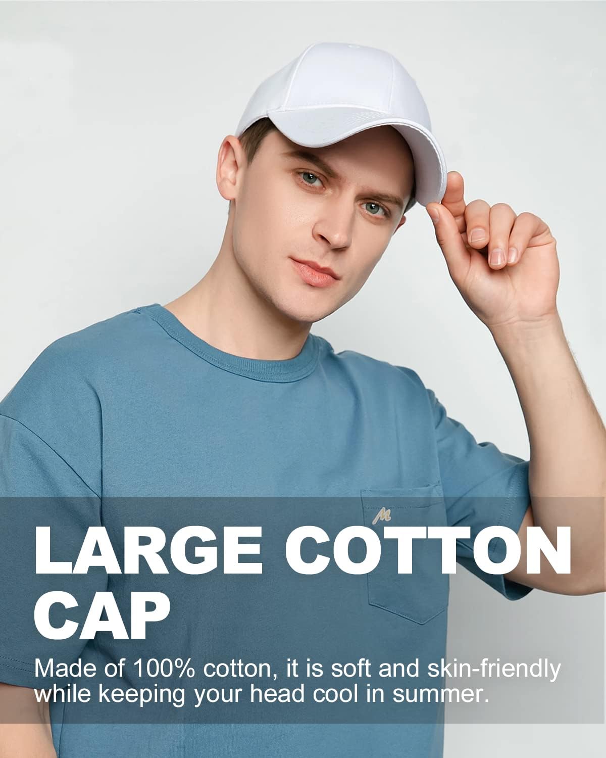 Detalle 2 de Zylioo Casquette baseball XL/XXL homme grandes têtes (55 à 65 cm)