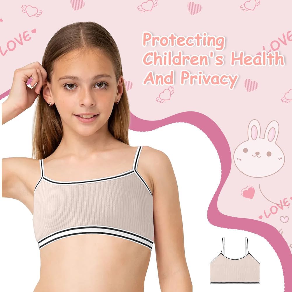 Thumbnail 3 de Flintronic 4 Pezzi Reggiseno Sportivo per Bambine in Cotone – Comfort, Assorbimento e Libertà di Movimento
