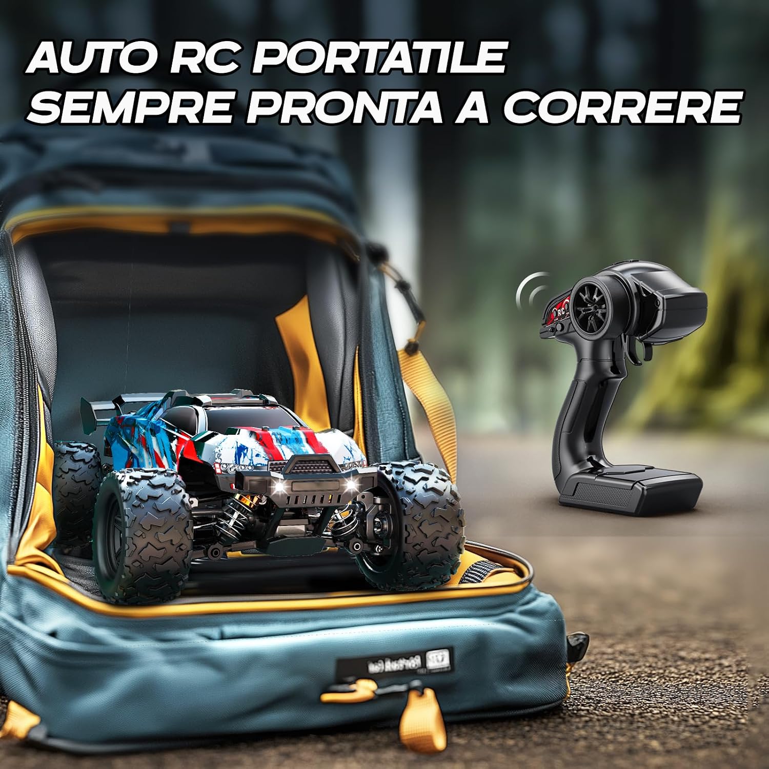Thumbnail 4 de Macchina telecomandata 1:18 4WD RC fuoristrada fino a 40 km/h, compatta per esterni (2 batterie incluse)