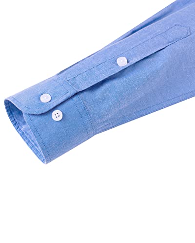 Thumbnail 6 de J.VER Mens Shirts Long Sleeve Oxford Button Down Non Iron in Blue – Regular Fit