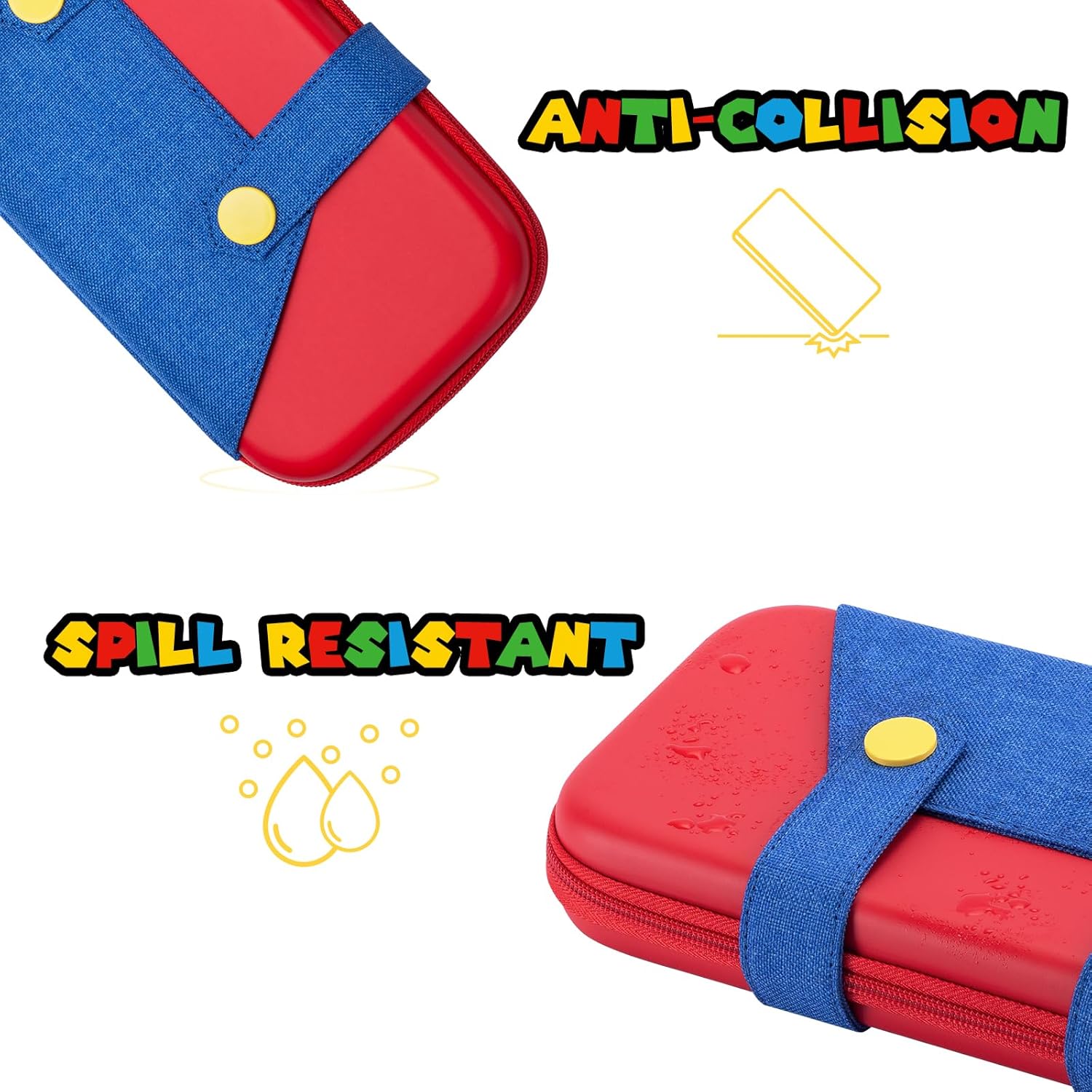 Detalle de FunCase Switch 2 Case for Switch 2 2025 – Cute, Portable Carry Case with 10 Game Cartridges (Red/Blue)