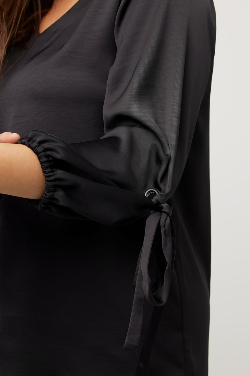 Thumbnail 4 de Ulla Popken Blouse à manches ballon – Bleu femme