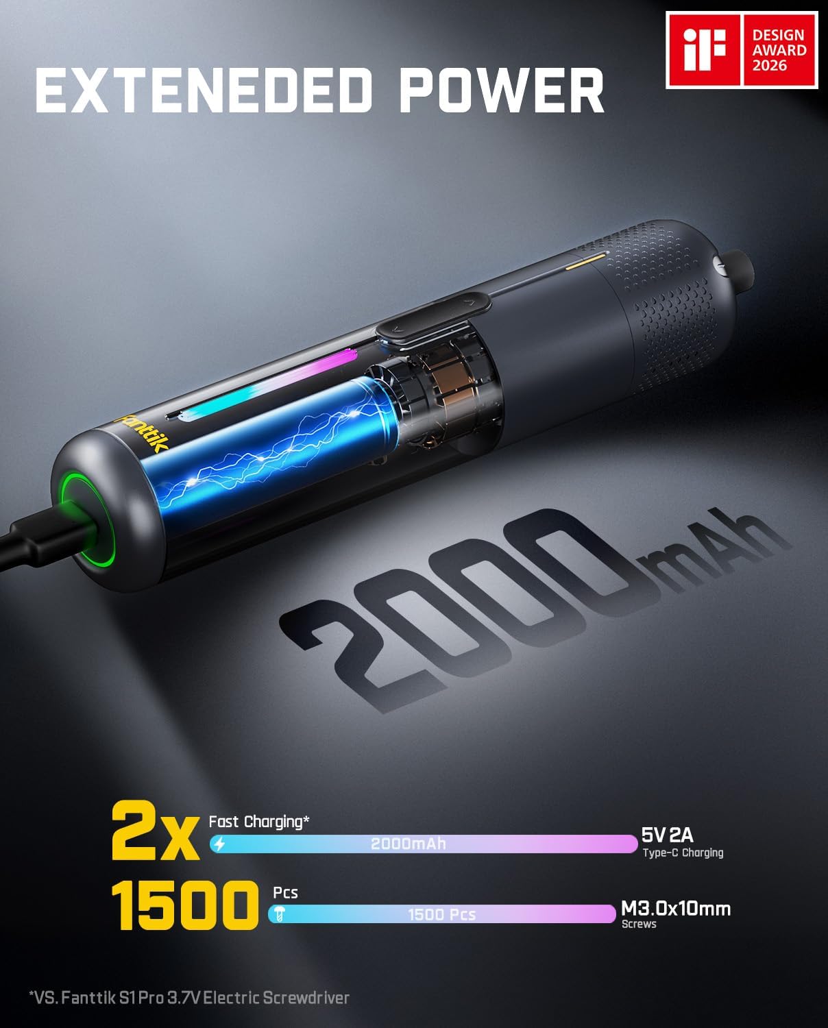 Thumbnail 4 de Fanttik S2 Pro 3,7V Elektroschrauber 2000 mAh
