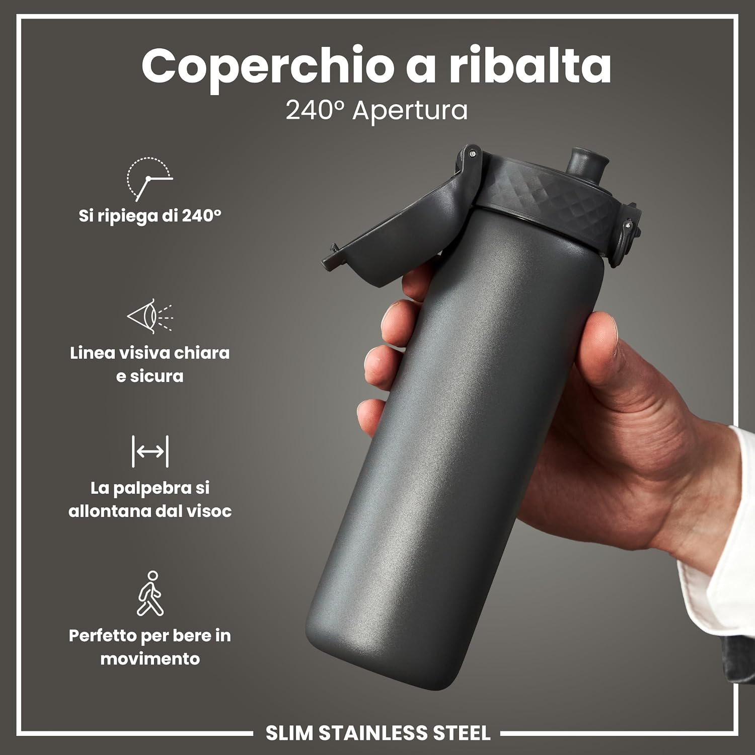 Detalle 2 de ION8 Borraccia in Acciaio Inox Prova di Perdite – Facile da Aprire, Lavabile in lavastoviglie, senza BPA, con maniglia