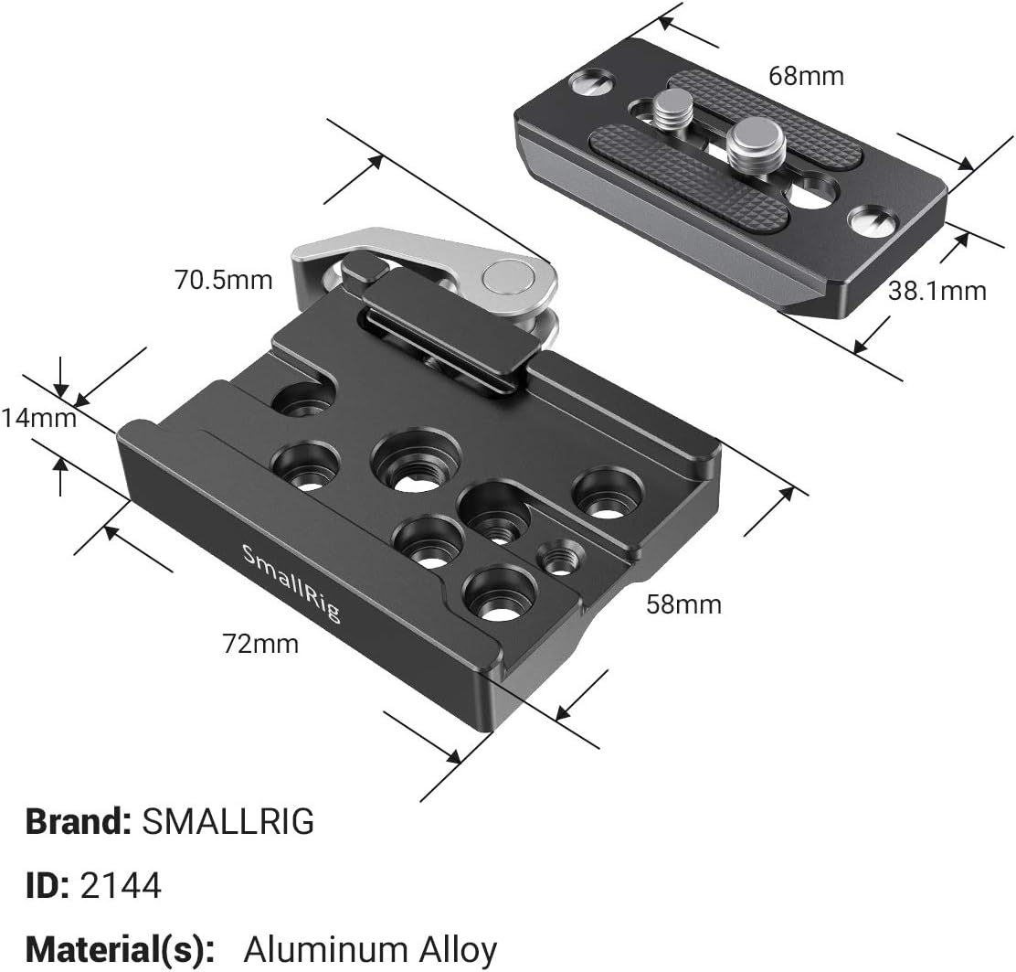 Thumbnail 5 de SMALLRIG 2144B Quick Release Clamp for Arca