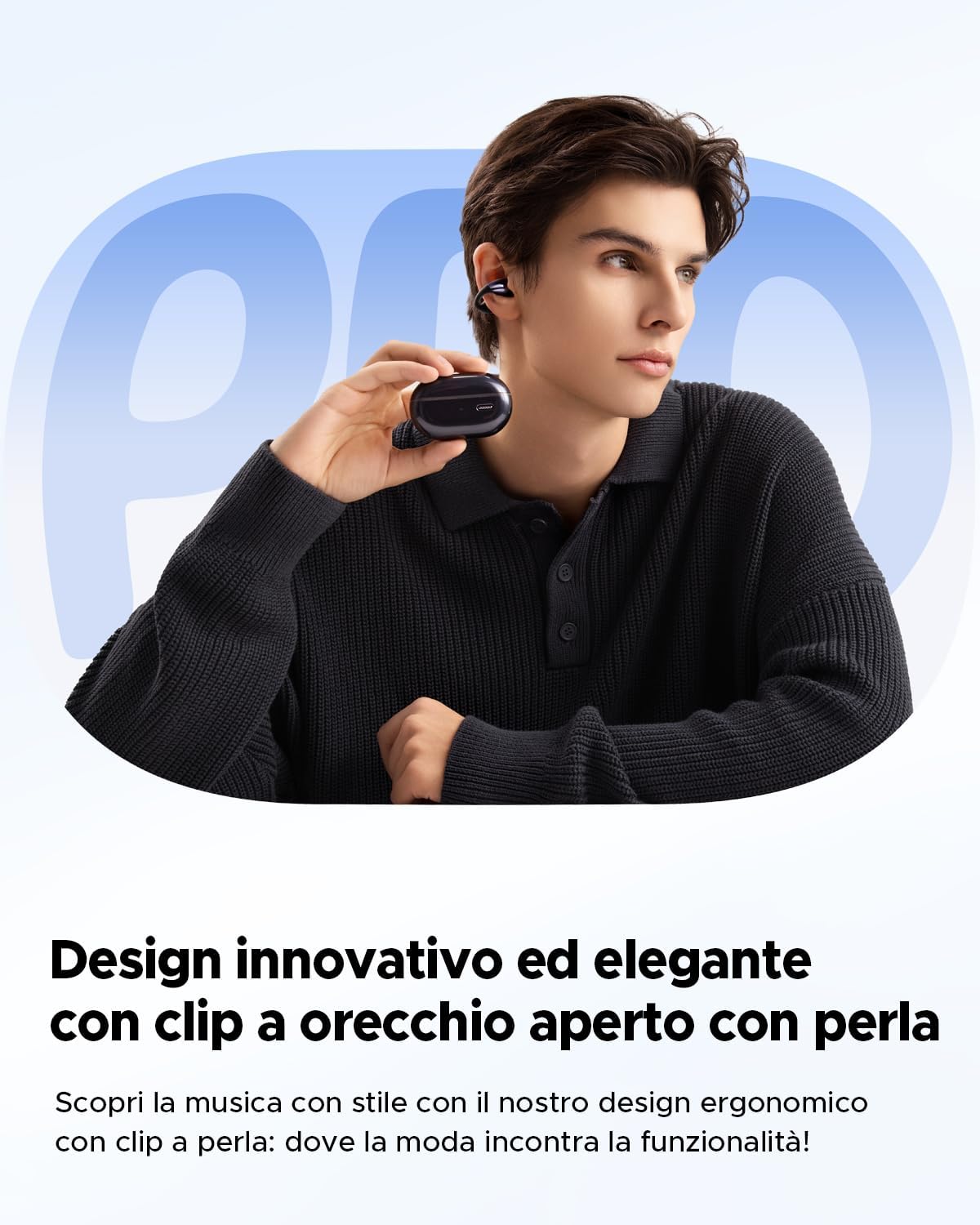 Detalle 2 de SoundPEATS Pearlclip Pro cuffie wireless 24h