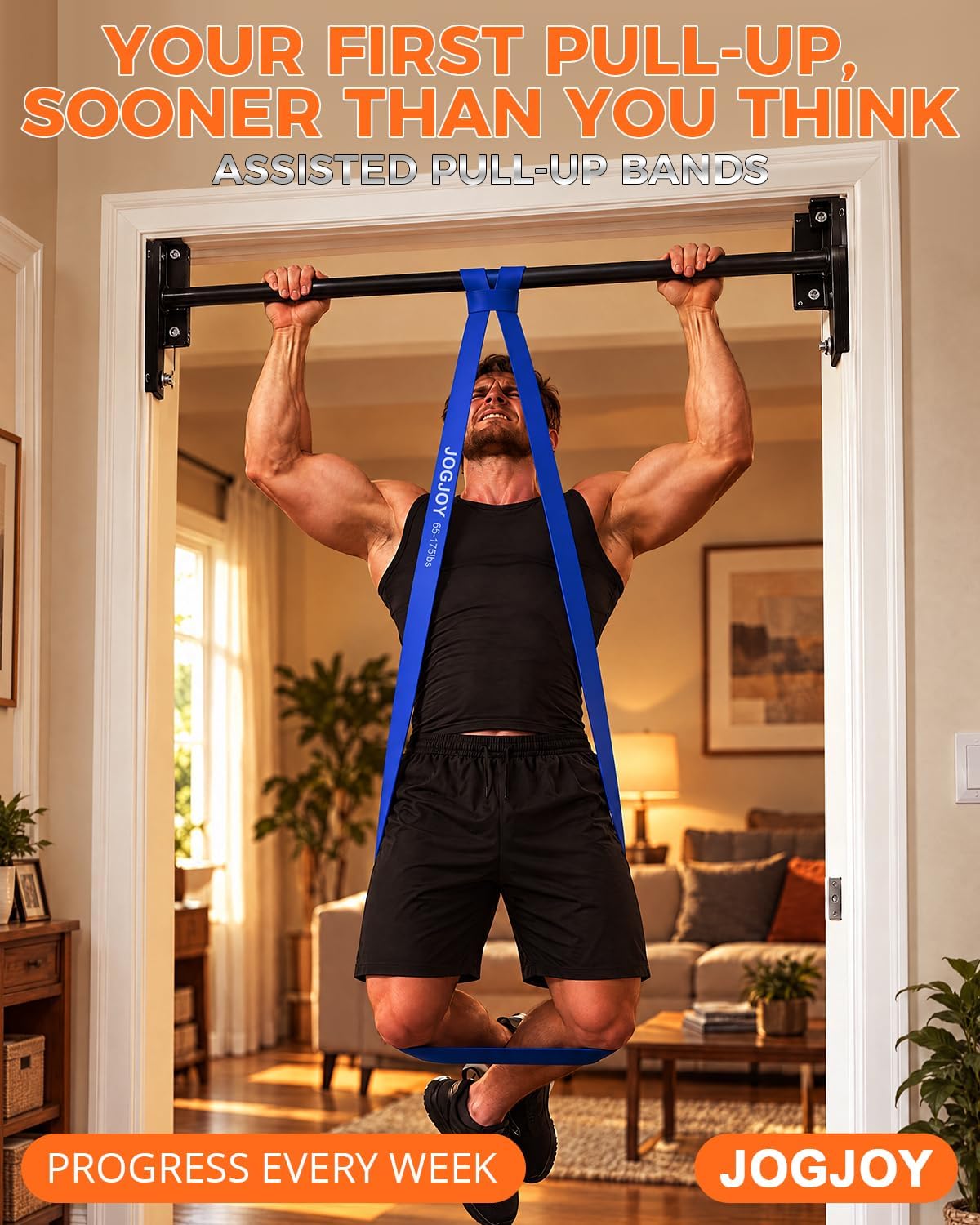 Detalle de JOGJOY JOGJOYZLD002 Resistance Band Set, 35–175 lb TPE, 3 Levels
