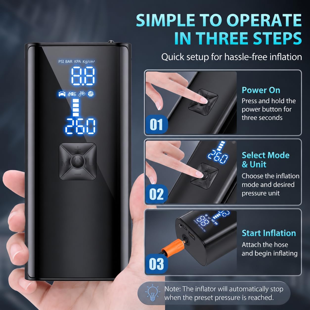 Thumbnail 6 de GJOSYOI Tire Inflator Portable Air Compressor