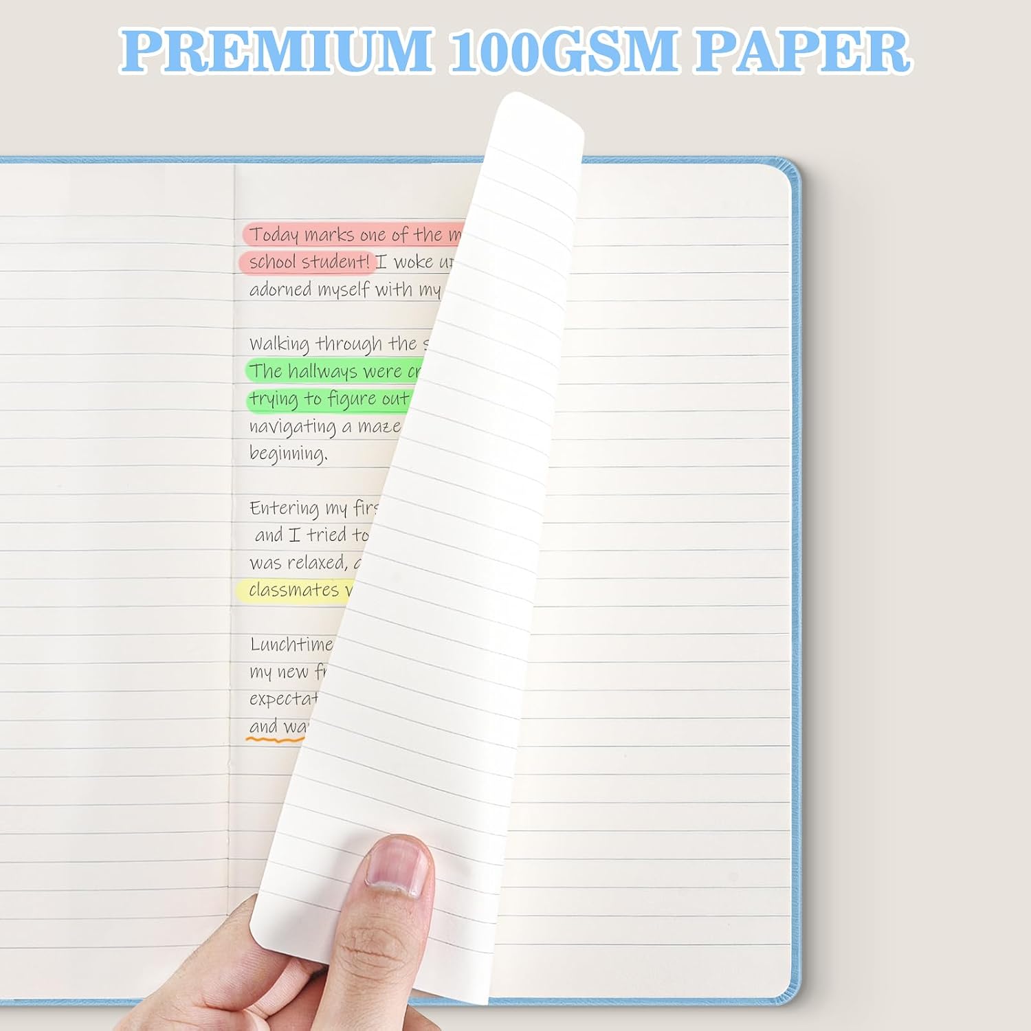 Thumbnail 2 de OMEYA 4-Pack A5 Ruled Notebooks, 100 gsm Paper, Faux-Leather Covers