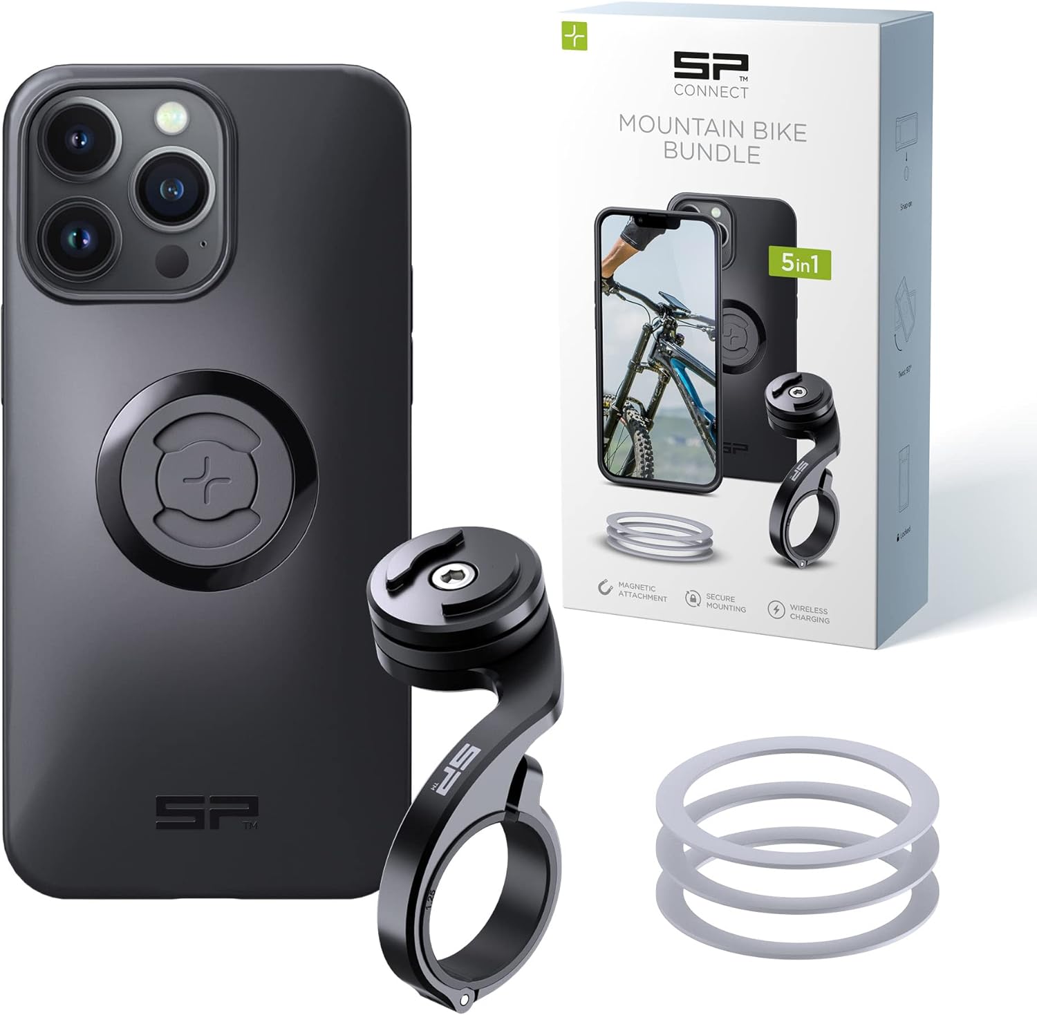 Detalle de SP CONNECT Mountain Bike Bundle SPC+ pour iPhone 14 Pro Max — Support guidon MTB et accessoires VTT