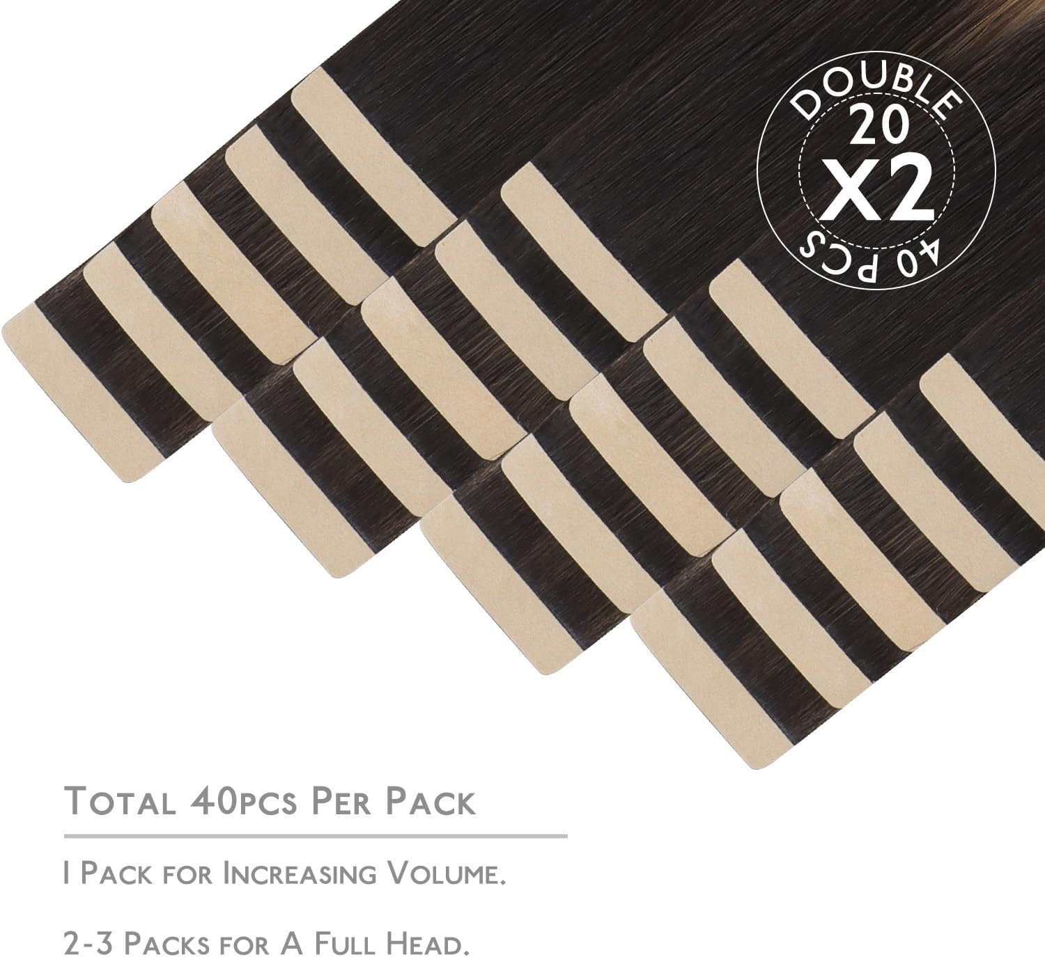 Detalle 2 de WENNALIFE Extension Capelli Veri Biadesivo 50cm 100g