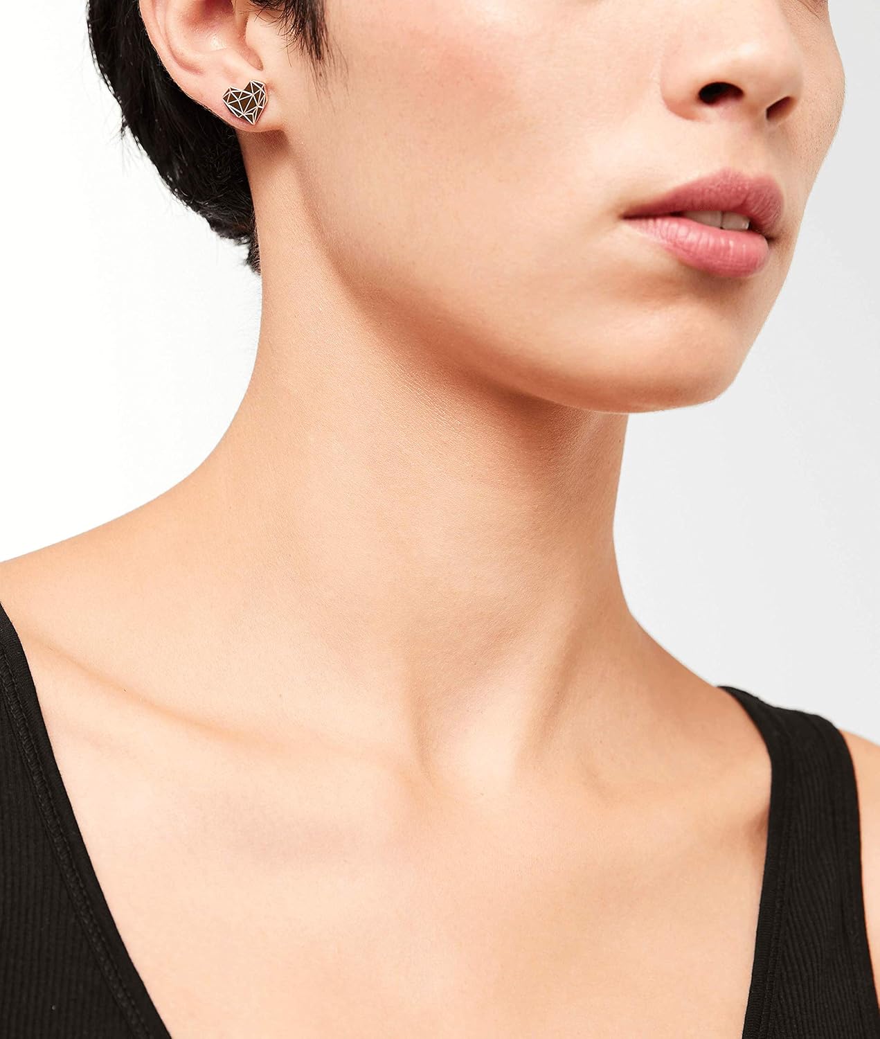 Detalle de LIEBESKIND BERLIN Damen-Ohrstecker Edelstahl (roségold) – 11 mm, Steckverschluss