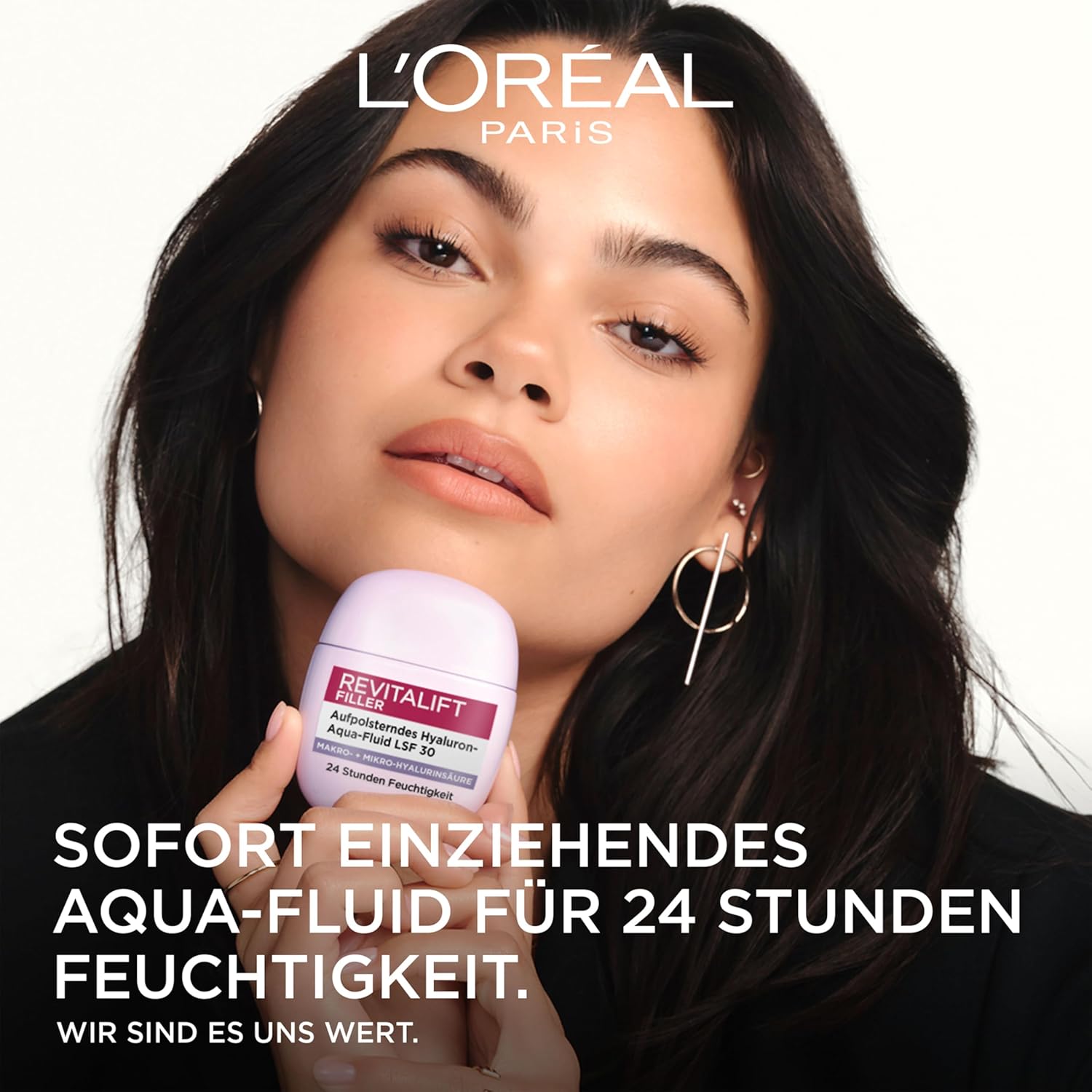 Thumbnail 1 de L’Oréal Paris Hyaluron Aqua-Fluid LSF 30 (Revitalift Filler) Tagescreme mit Hyaluronsäure & Niacinamid, 40 ml