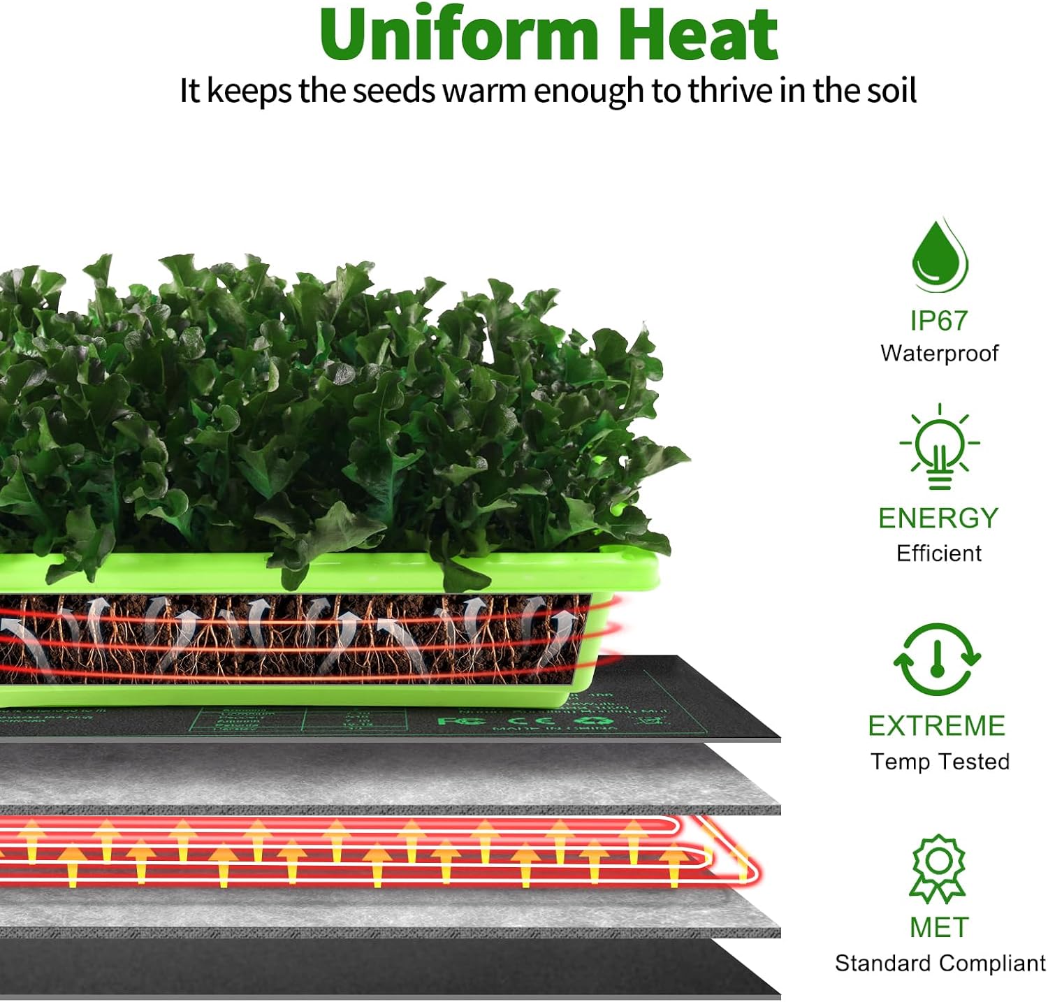 Detalle 2 de Seedling Heat Mat 10 x 20.75in 4 Pack