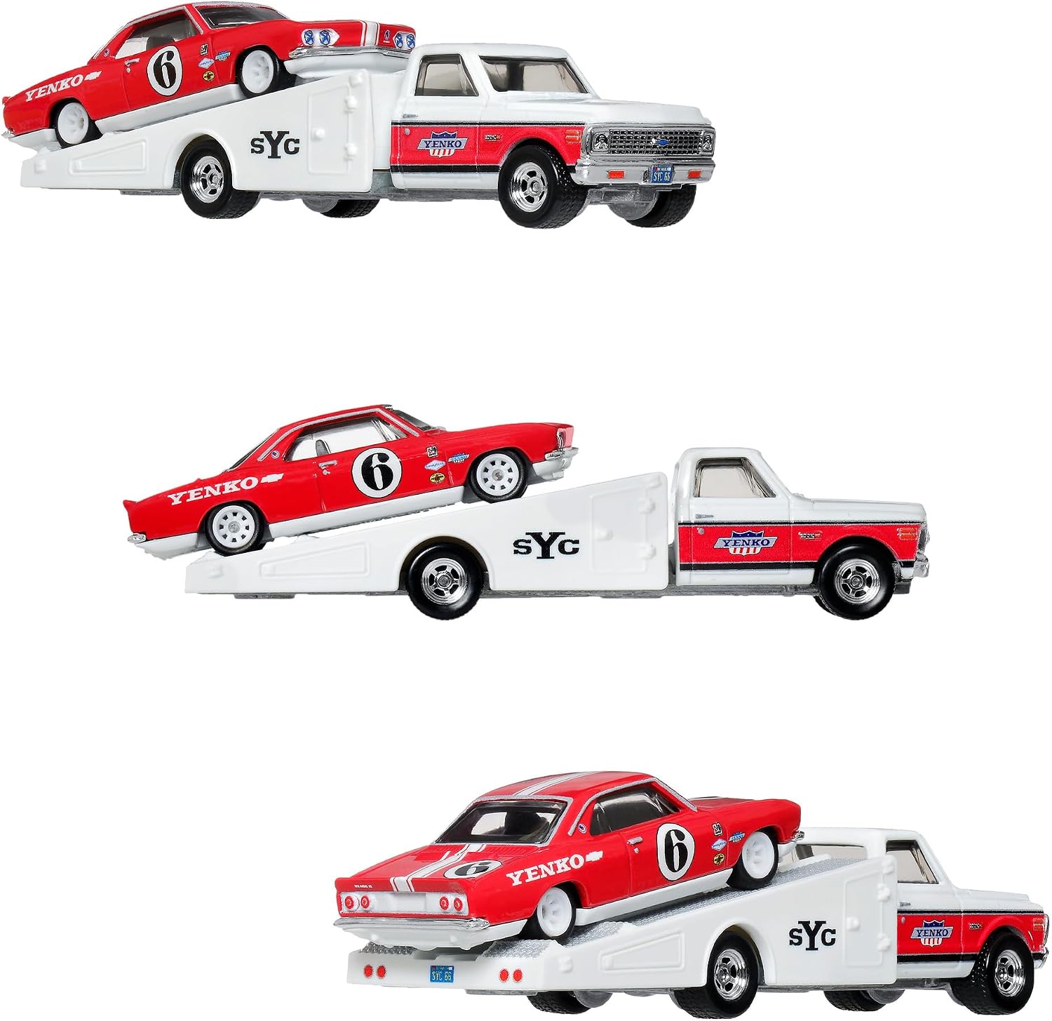 Detalle 1 de Hot Wheels FLF56-987K チームトランスポート 1/64ミニカー 4組8台セット