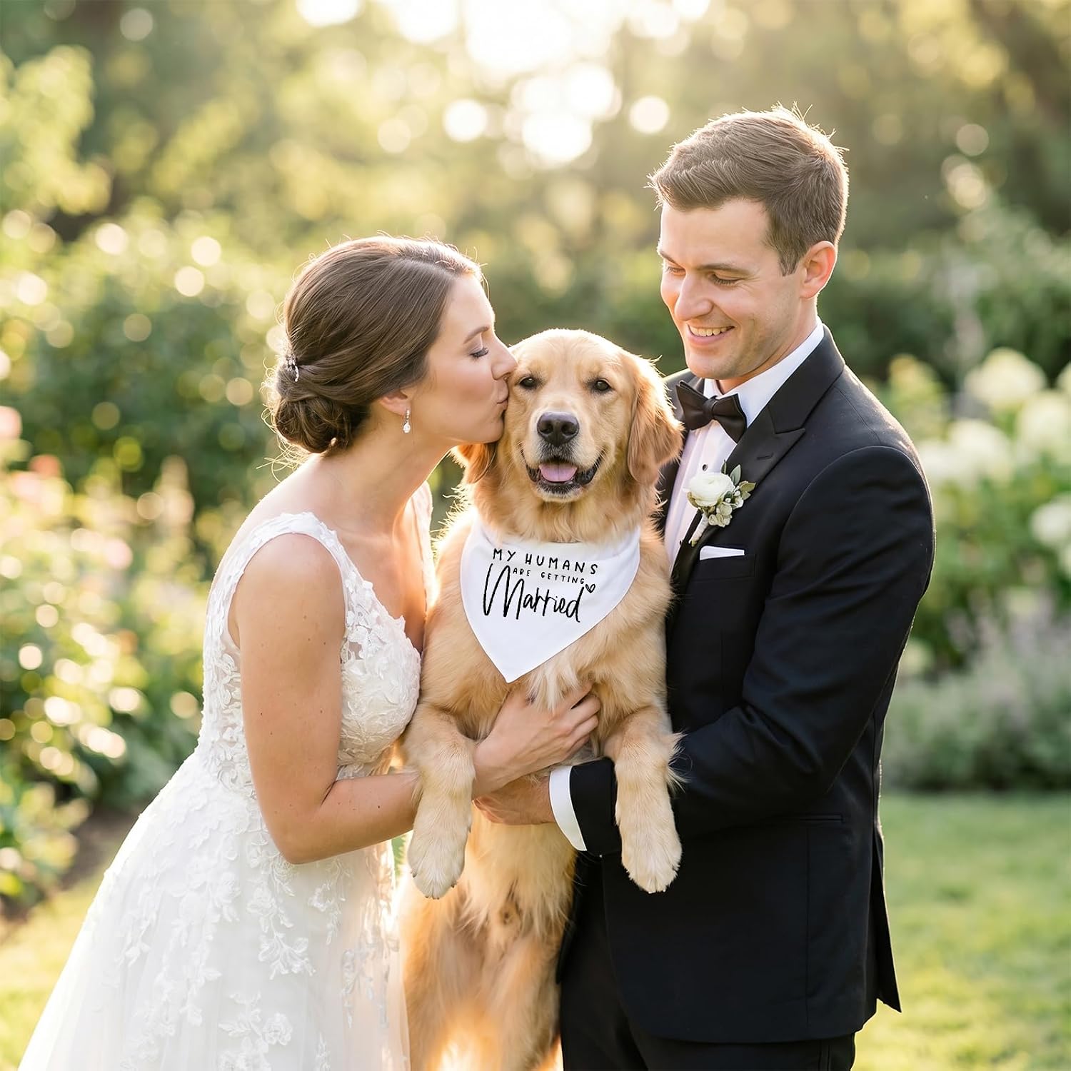 Thumbnail 4 de Bliceon 2 Pack Dog Bandana for Engagement – Black & White Heart Design