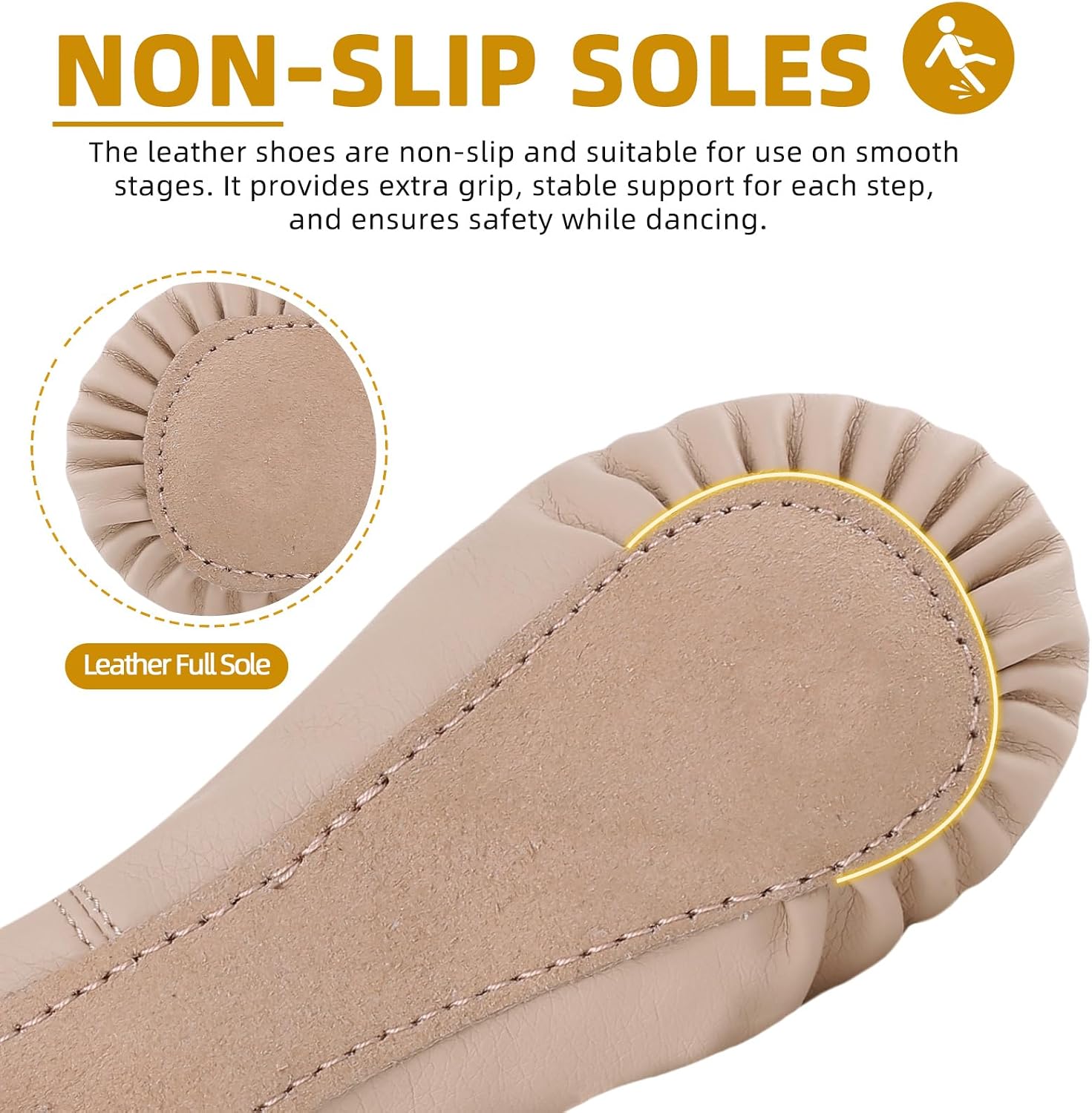 Thumbnail 2 de Acfoda Ballet Shoes for Girls Leather Full Sole