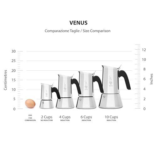 Detalle de Bialetti Venus Induction – Edelstahl Espressomaschine für Induktion, 4 Tassen (170 ml), Silber