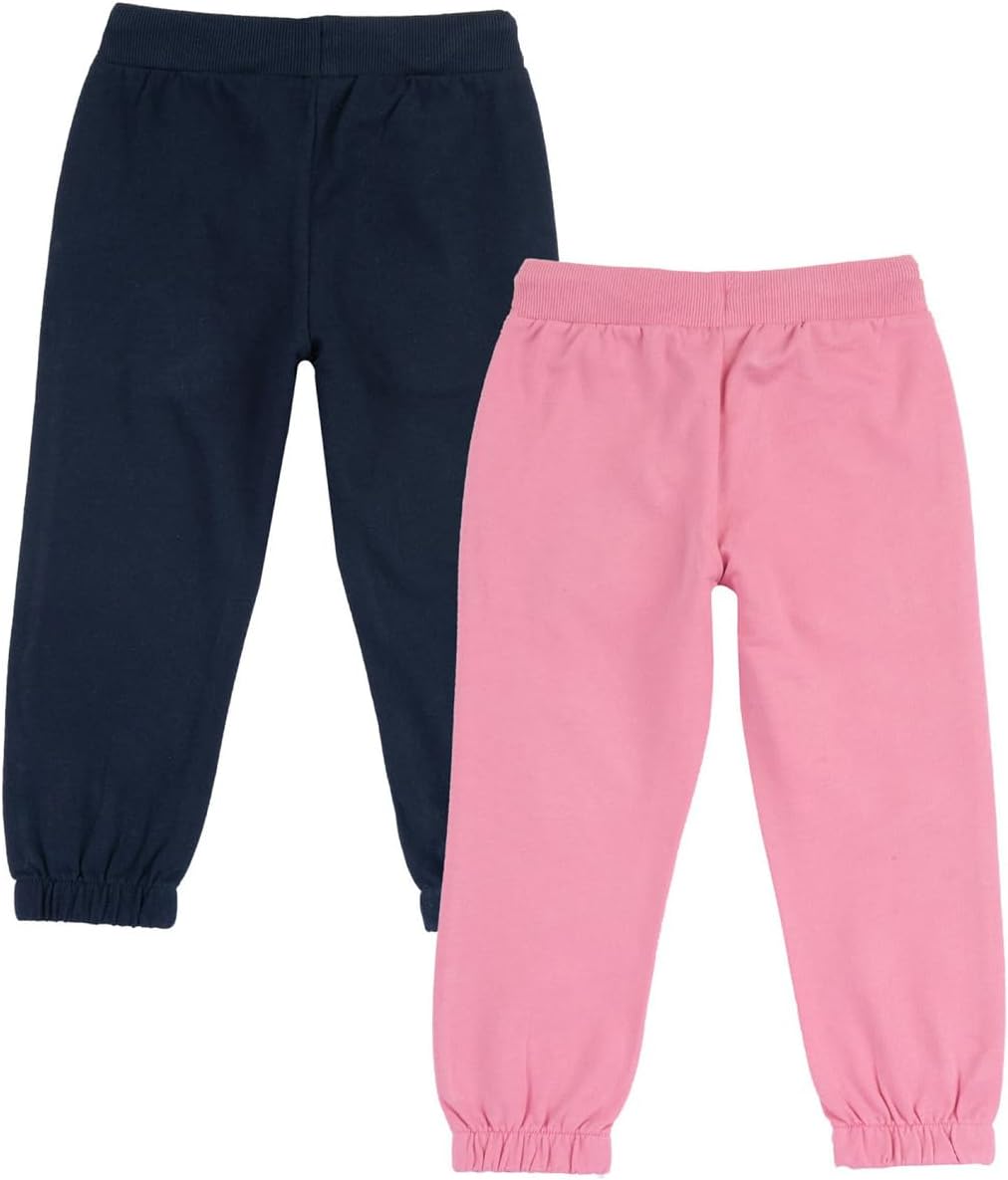 Detalle de Chicco Lot de 2 pantalons longs pour filles – coton 100% et design italien (bleu foncé et rose)