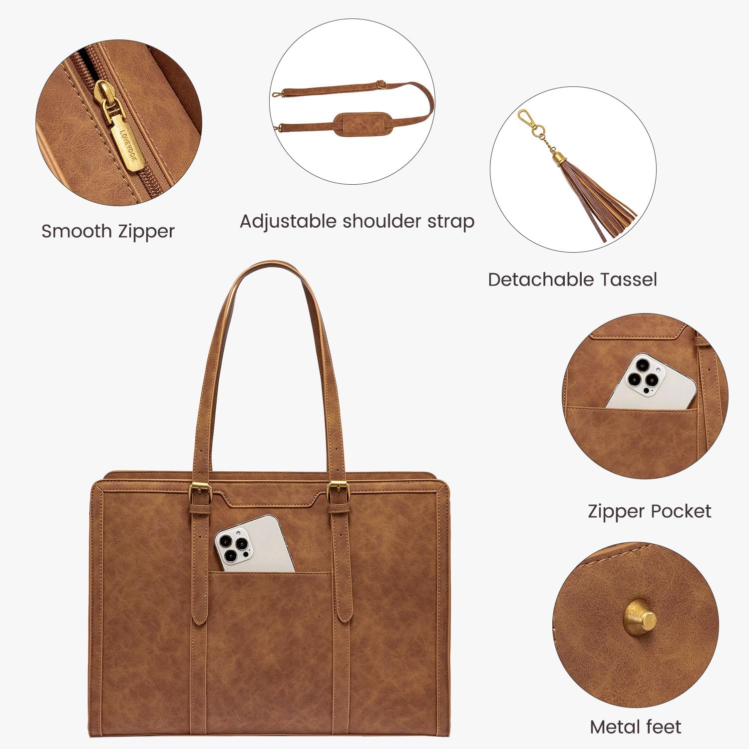 Thumbnail 4 de LOVEVOOK Laptop Bag 15.6 inch Tote