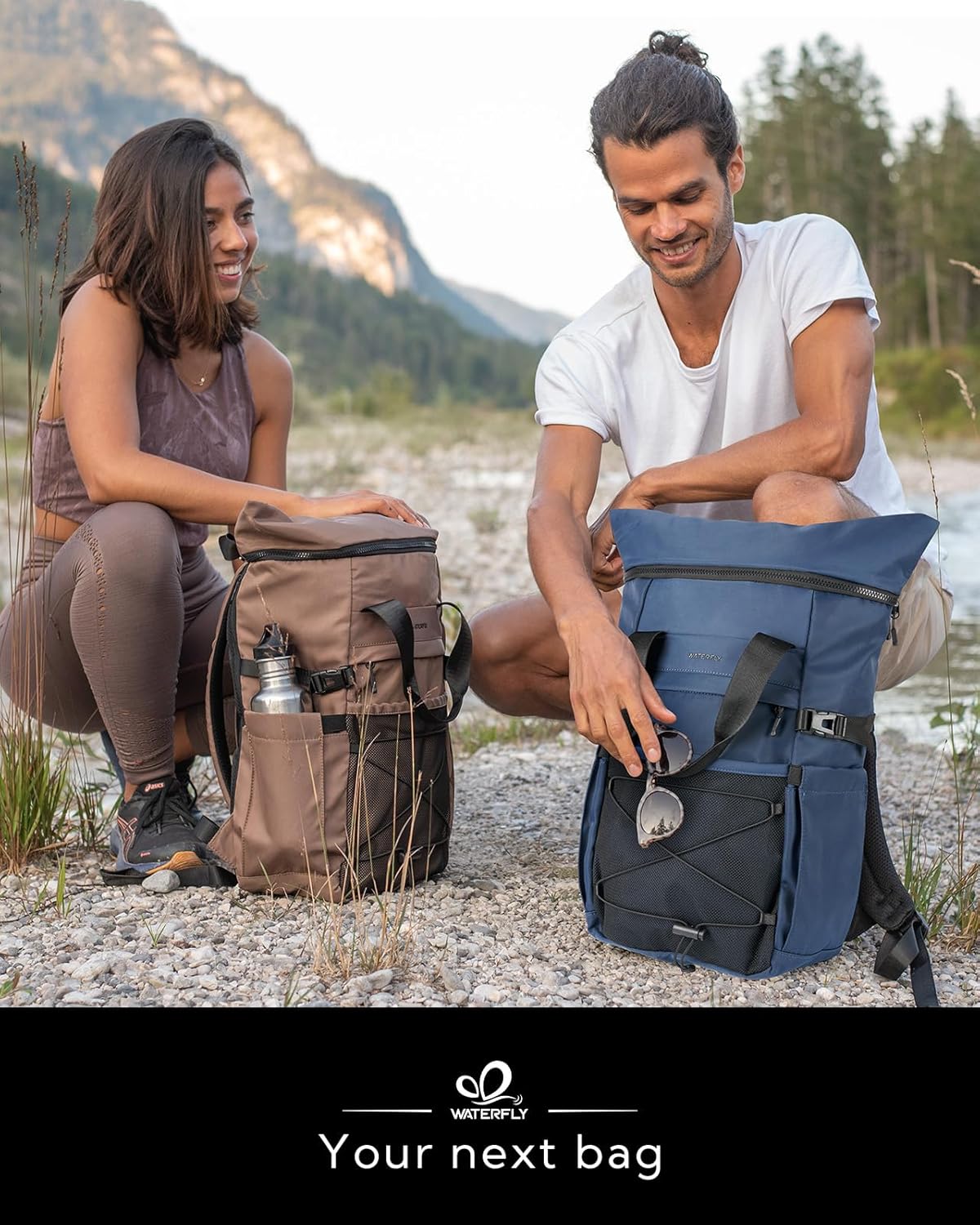 Detalle de WATERFLY Rolltop Rucksack Unisex (16L–21L) mit 16-Zoll-Laptopfach – Rollrucksack für Schule, Uni & Reisen