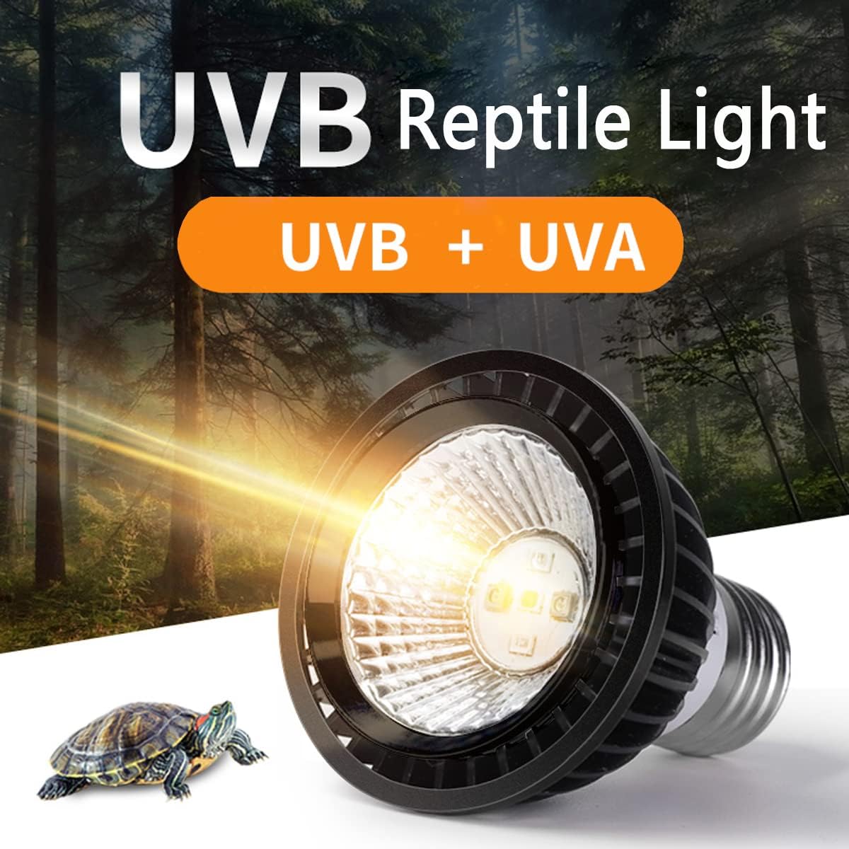 Detalle 2 de QeeHeng Reptile Heat Lamp – UVA/UVB 5.0 Basking Bulb for Reptiles