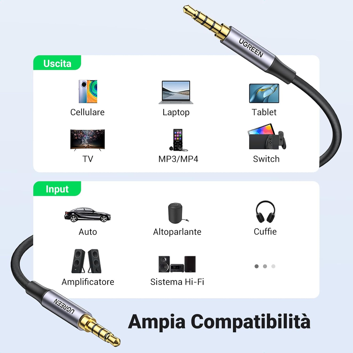 Thumbnail 6 de UGREEN Cavo Jack 3,5mm Microfono 1M