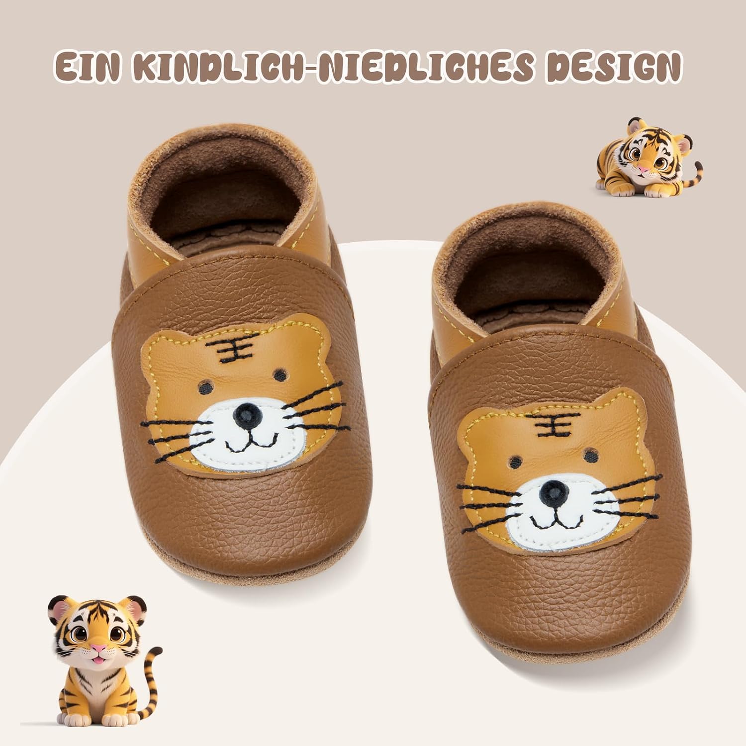 Detalle 2 de IceUnicorn Krabbelschuhe – weiche Lederläufer für Babys mit rutschfester Sohle
