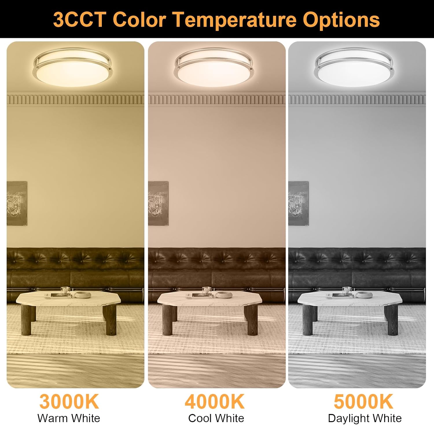 Thumbnail 4 de ENATECLITE 14 inch LED Flush Mount Ceiling Light Fixture