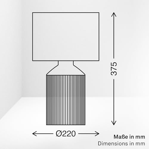 Thumbnail 11 de BRILONER Tischlampe mit Stoffschirm und Keramikfuß – 22 x 37,5 cm, Weiß