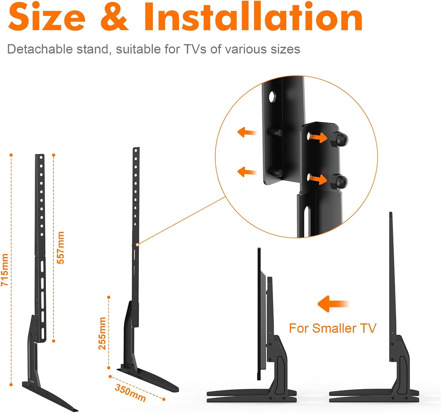 Thumbnail 1 de GRIFEMA Universal TV Stand for 22-80" LCD/LED TVs with Adjustable Height