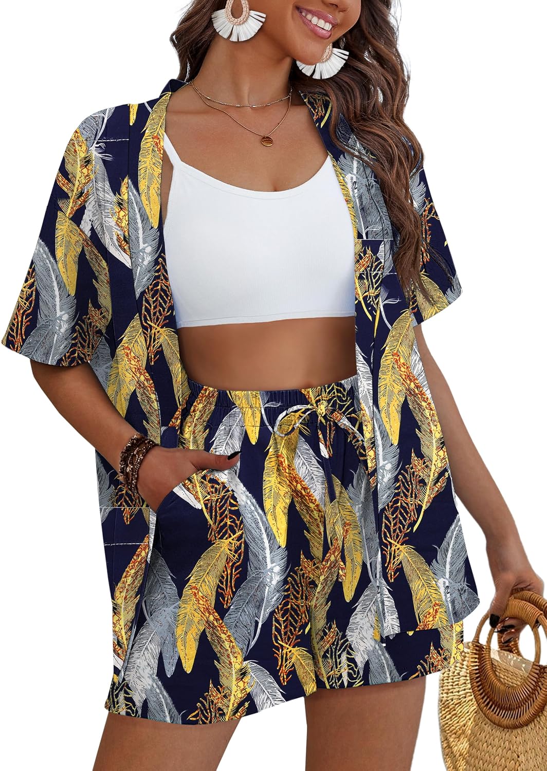 Thumbnail 3 de REDHOTYPE Women's Kimono Tropical Shorts Set S