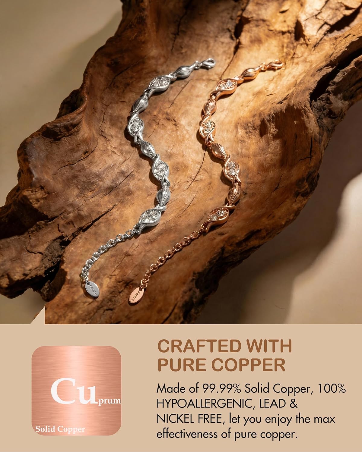 Detalle de Feraco Copper Bracelet, 99.99% Copper