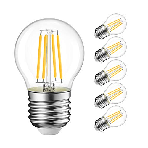 Detalle de LVWIT Lampadine LED E27 2700K Filamento 4W 470LM — G45 Vintage, 6 Unità
