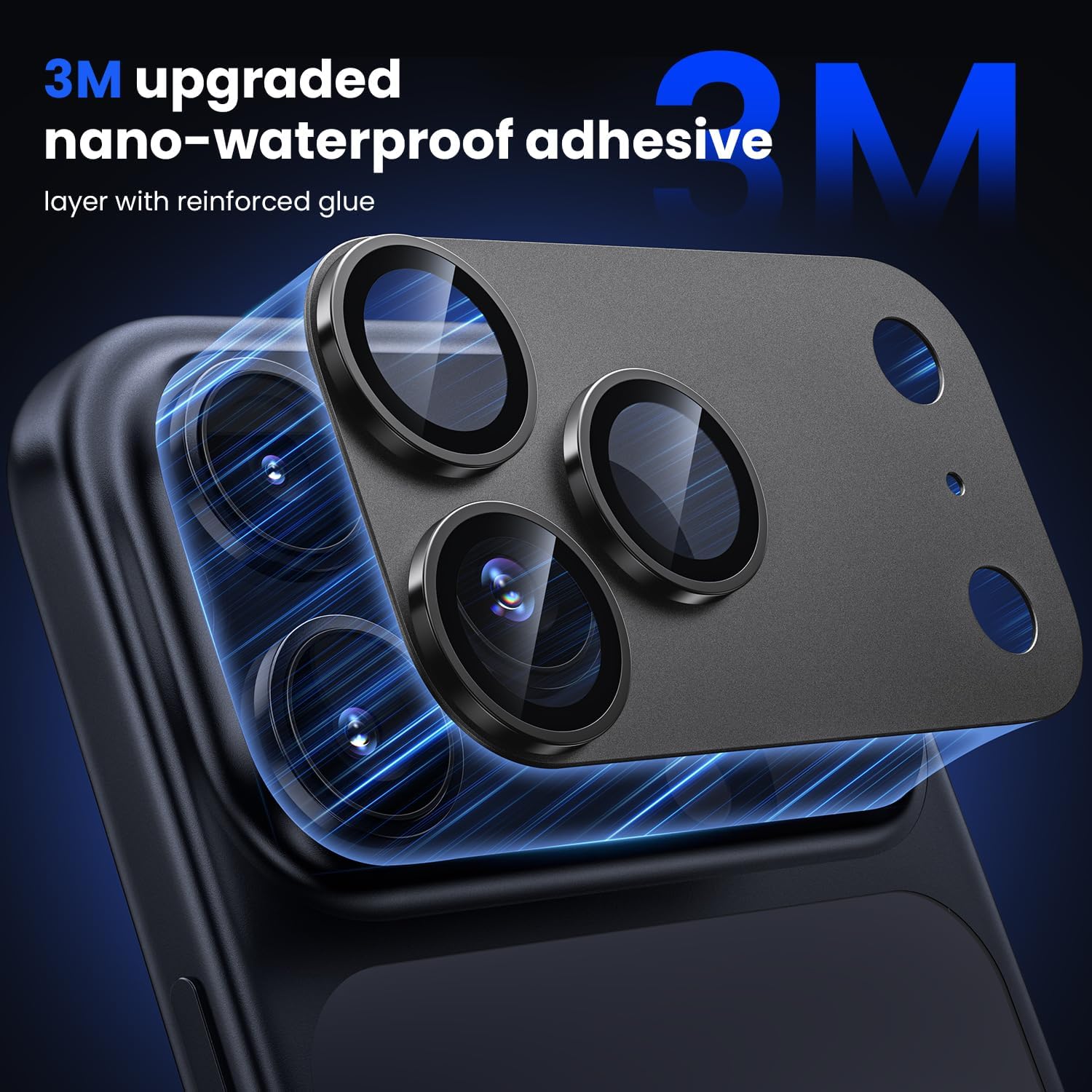 Thumbnail 2 de WSKEN iPhone 17 Pro Max Camera Lens Protector – Matte Metal Ring, 9H Tempered Glass, Anti-Fingerprint