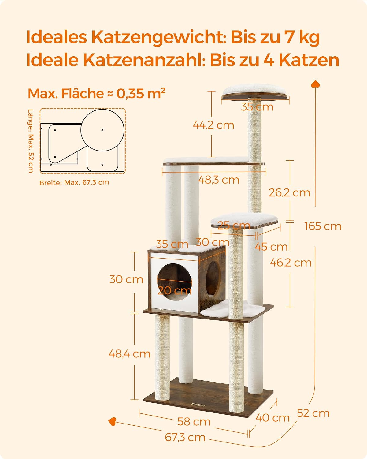 Thumbnail 4 de Feandrea Kratzbaum 165 cm Hoch