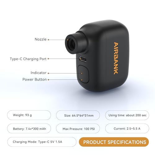 Detalle 2 de AIRBANK Pocket SE: Mini bomba eléctrica de bici para válvulas Schrader y Presta