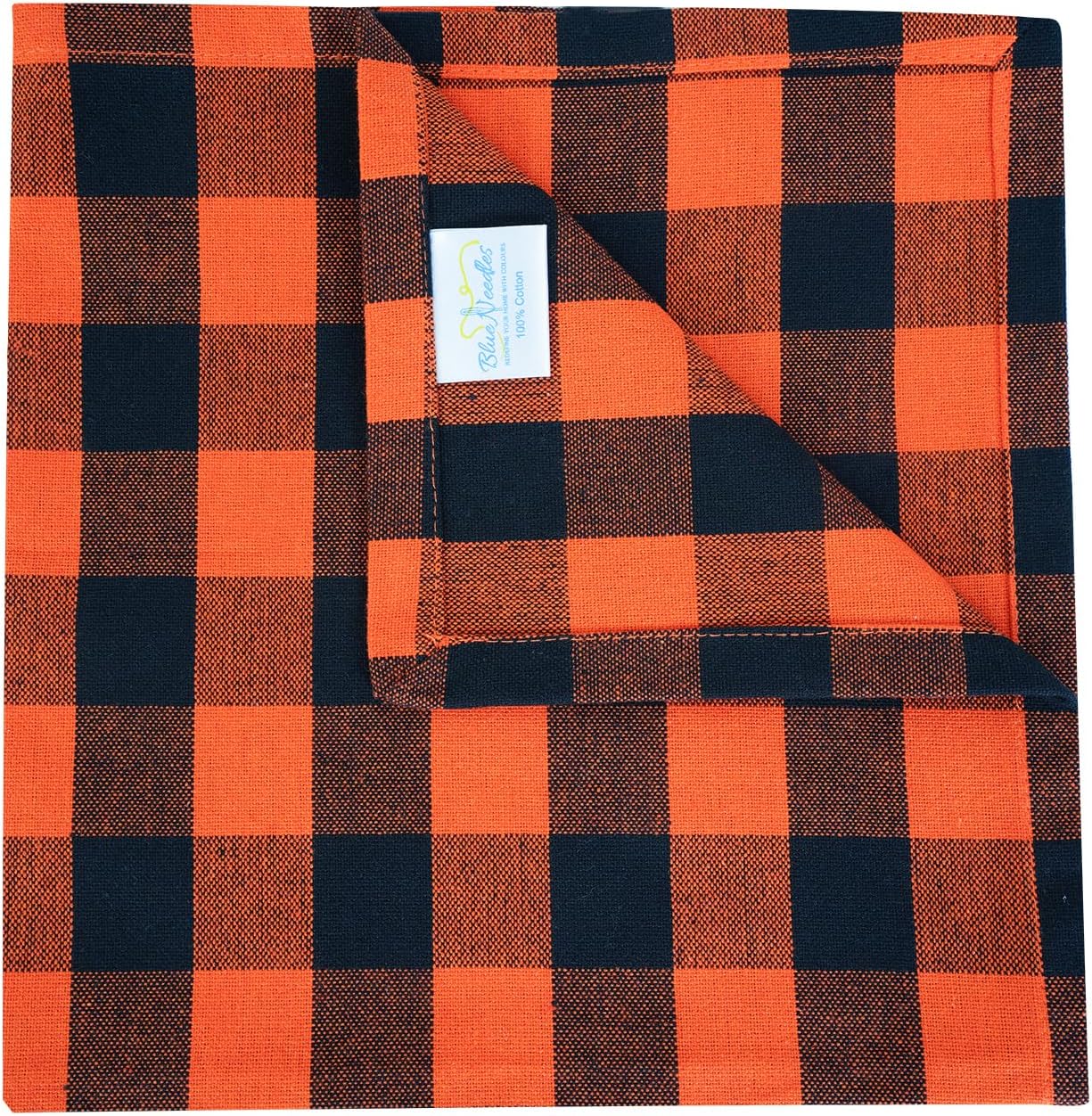 Thumbnail 4 de Blue Needles Gingham Buffalo Plaid Napkins 18x18
