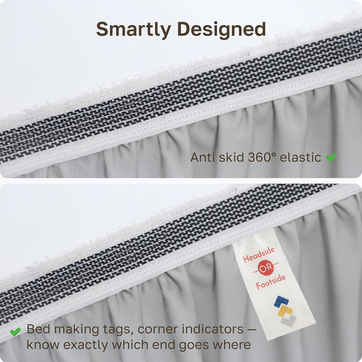 Detalle de California Design Den Organic Cotton Queen Fitted Sheet, 15-Inch Pocket, Percale, Light Grey