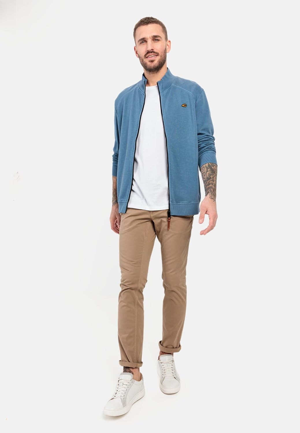 Detalle de camel active Houston – męskie spodnie chino Stretch, Regular Fit