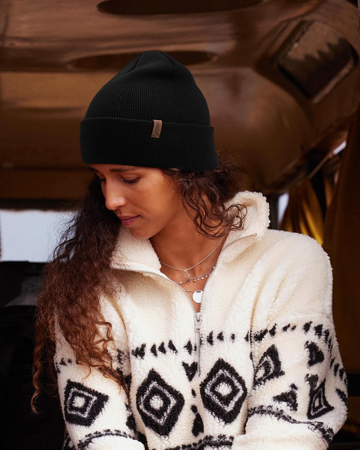 Thumbnail 6 de FURTALK Beanie Cuffed Thick Knitted 55-62cm