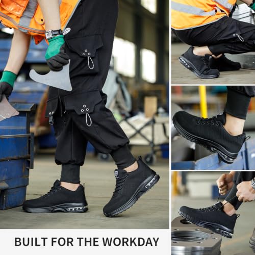 Detalle de Nasogetch Chaussures de Sécurité pour Hommes et Femmes – Chaussures de Travail légères, avec Embout Acier, Respirantes et Anti-Perforation