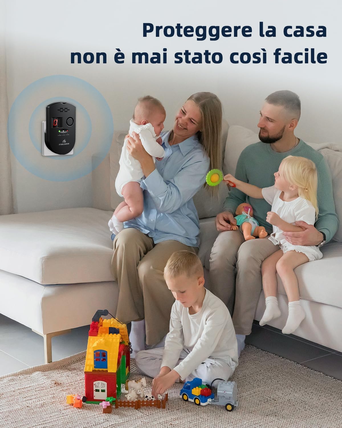 Thumbnail 5 de Firlarm rilevatore di fughe GPL, metano e gas di carbone con allarme portatile e display LCD (BLACK)