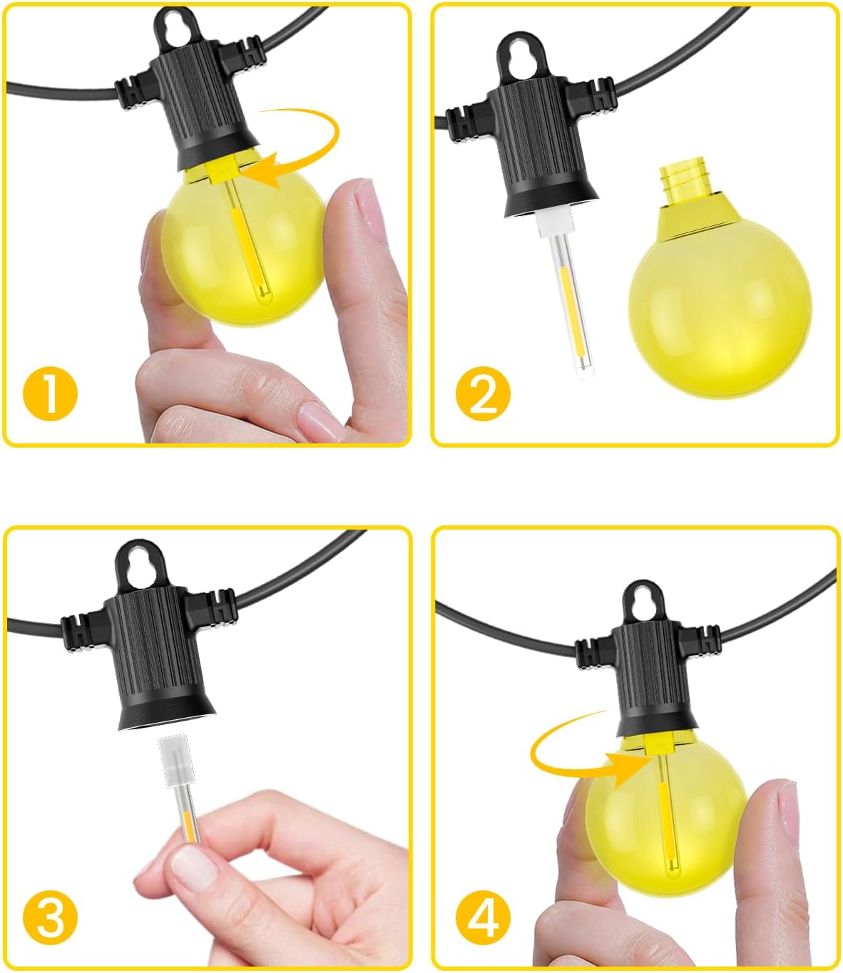 Detalle 2 de ZOTOYI Lampadine LED G40 Accessorio Multicolore per Luci a Sfera – 30 pezzi, IP65, plastica infrangibile
