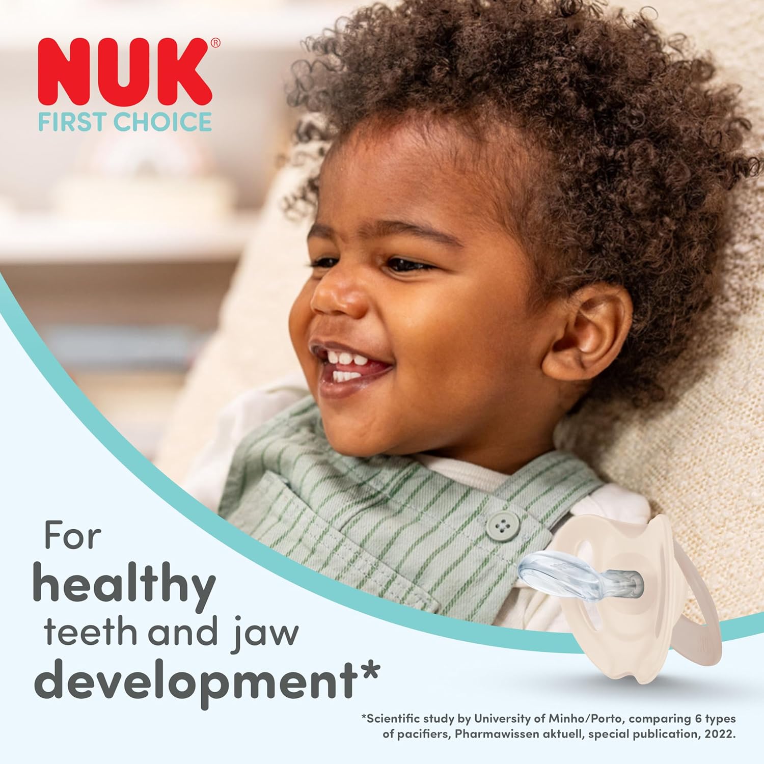 Detalle de NUK First Choice Orthodontic Dummies for 18–36 Months (4 Pack) – Blue